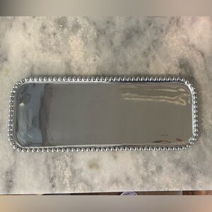 Mariposa Pearled Long Tray. 100% recycled Aluminum.